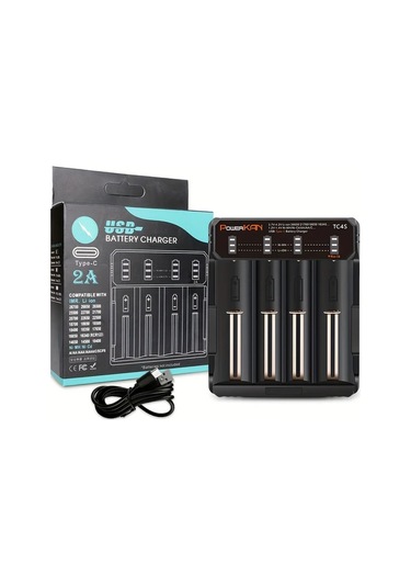 Xuweiwei Tc4s 4 Yuvalı Powerkan Akıllı Şarj Cihazı 3.7v Li İon Ve 1.2v Nimh Aa Aaa Pil Uyumlu