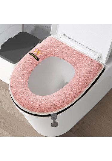Ev Tipi Tuvalet Dört Mevsim Üniversal Klozet Kapağı Su Geçirmez Kapak Tuvalet Halkası Basit - Pembe Pembe