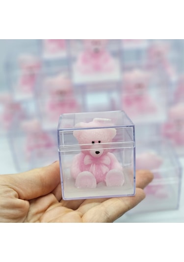 Ayıcıklı Pembe Mum Hediyelik