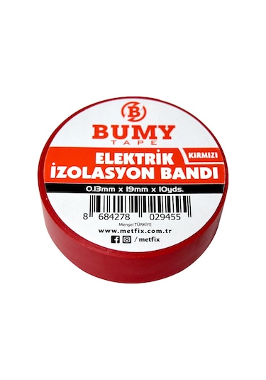 Bumy Elektrik Bandı 0.13mm X 19mm X 10 Yds Kırmızı