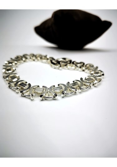 Omar Silver Erkek Euro 10 MM Beyaz Gümüş Bileklik