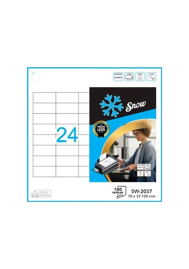 Snow A4 Lazer Etiket 70x37.1 MM