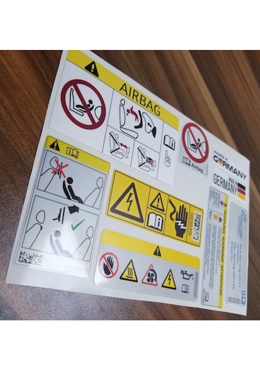 1 Set Airbag Ve Motor Uyarı Sticker