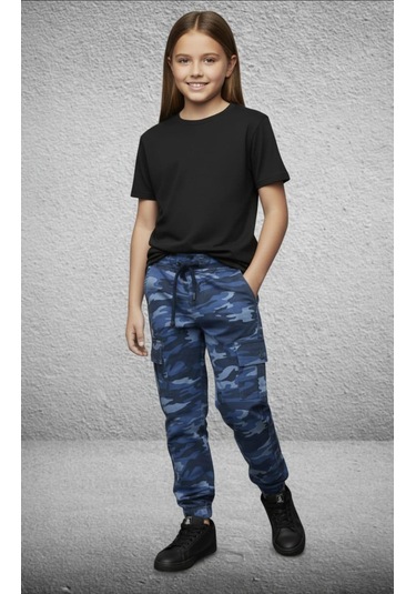 Black Steel Kız Garson Boy Kamuflaj Desen Pantolon Haki
