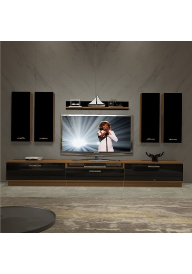 Decoraktiv Trendstyle 8d Mdf Tv Ünitesi Tv Sehpası Ceviz - Siyah