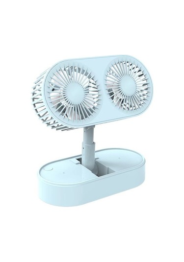 Hainan Shenda Çift Kafalı Katlanır Sessiz Fan - Mavi 6012 Mavi