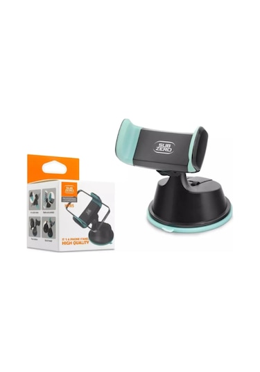 Subzero Hr85 Araç Telefon Tutucu Cam, Kalorifer & Konsol Montajlı 360 Döner Siyah