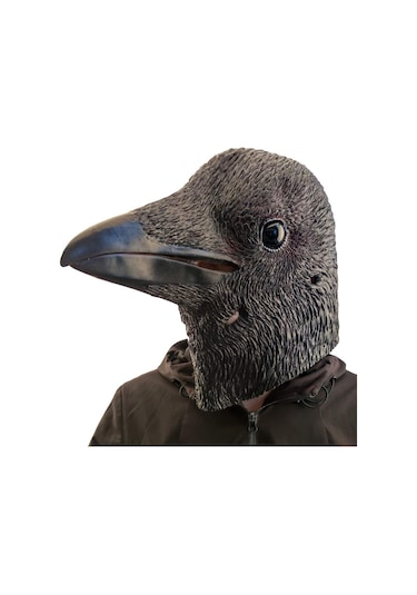 Qianfan Karga Maskesi Kuş Siyah Hayvan Lateks Tam Kafa Gerçekçi