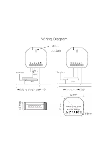 Tuya Destekli Akıllı Wifi +Rf Panjur Kepek Anahtarı