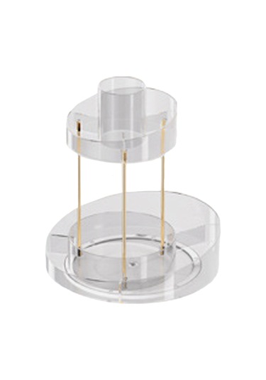 Teltree 360 Döner 2 Katlı Makup Organizatörü - Banyo Ve Tuvalet Düzenleyici Şeffaf