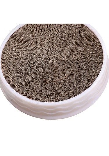 Suntek Kedi Tırmalama Yatağı Büyük Yuvarlak Kanepe Beyaz