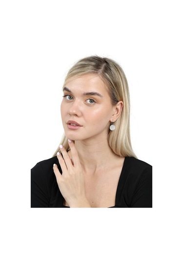 Mecidiye Tasarım Silver Renk 925 Ayar Gümüş Kadın Küpe