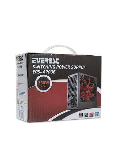 Everest EPS-4900B Peak-350W 3xSata 6+4 Pin 12 CM Fanlı Güç Kaynağı