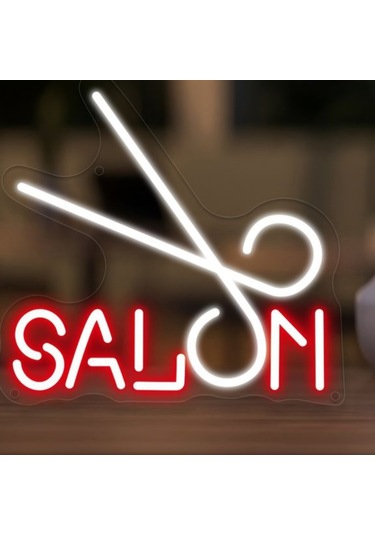 Berber Kuaför Salon Led Işıklı Duvar Tablo