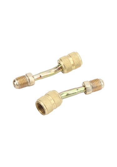 Hombey R410a Klima Adaptörü, Metal 1/4" İle 5/16" Dönüştürücü Bağlantı, Soğutma Sistemleri İçin Fluor Kaçaklarını Önleyen Şarj Portu Aparatı 2 Adet