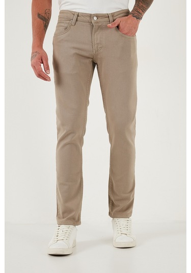 Buratti Pamuklu Regular Fit Normal Bel Boru Paça Jeans Erkek Kot Pantolon 2211C40Parma Bej