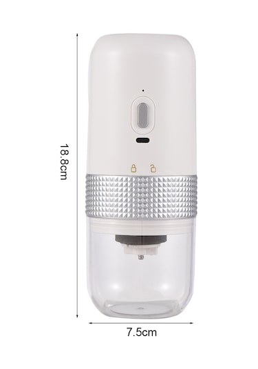 Ruicoo Taşınabilir Usb Şarjlı Elektrikli Kahve Değirmeni - 304 Paslanmaz Çelik Ve Seramik Öğütücü 250g Kapasiteli Beyaz