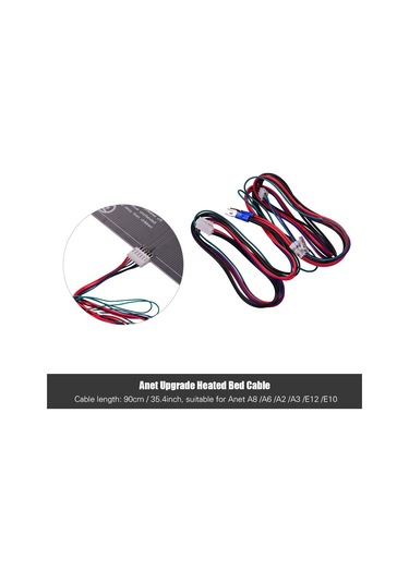 Geekyou Anet Isıtma Platformu Kablosu 18awg 90cm - A8/a6/a2/a3/e12/e10 3d Yazıcılar İçin - Sabit Bağlantı, İyi Konduktiviteli