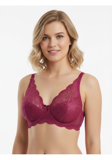 Bonbon Kadın Dantelli Toparlayacı 5 Renk 5'li Paket Sütyen Bb2125 Desenli