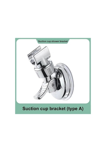 Primepickings 1 Adet Ayarlanabilir Duş Başlığı Tutucu Krom Kaplama 360 Dönme Evrensel Vantuzlu Delmeden Banyo Aksesua 2 Katlı Gri