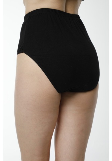 Hmd 1003 3'lü Hamile Lohusa Pamuklu Ribana Bato Külot - Siyah Siyah