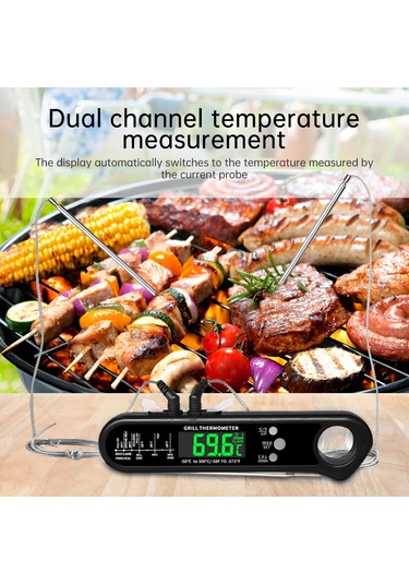 Pişirme Için Dijital Et Termometresi Pille Çalışan Siyah