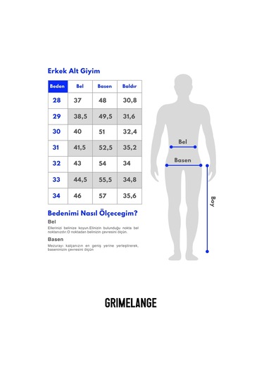 AZURHA  Erkek Denim Koyu Mavi Pantolon