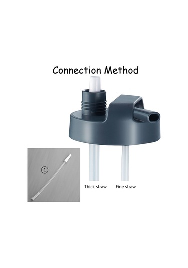 Yeni Spor Içme Suyu Şişesi Saman Ile Bpa Ücretsiz 1000 Ml 2000Ml Plastik Su Içme Şişesi Su Için 1L 1 Litre-1000Ml Mavi-Çift Saman