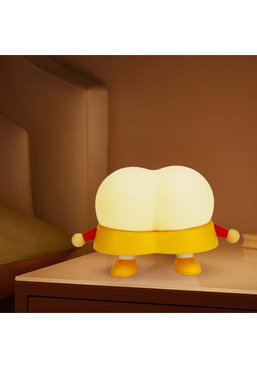 Homyl Başucu Çocuklar Komidin Için Led Gece Lambası Silikon Beyaz Çok Renkli