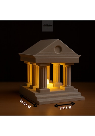 Antik Yunan Tapınağı Dekoratif Işıklı Obje / Gece Lambası