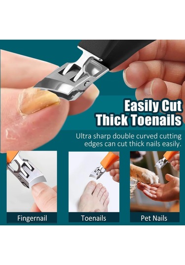 Shineyee Kavisli Geniş Ağızlı Tırnak Makası Seti - Çok Fonksiyonlu Ve Taşınabilir