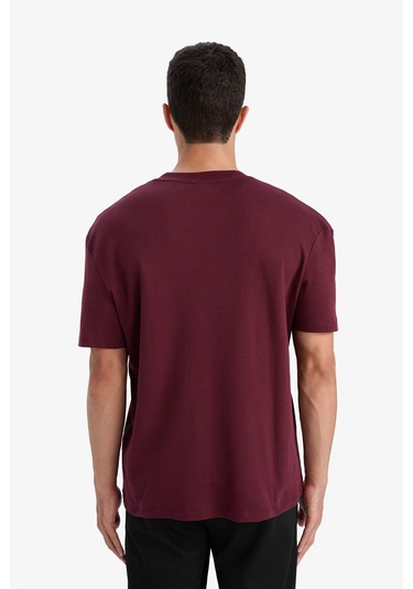 Defacto %100 Pamuk Regular Fit Bisiklet Yaka Basic Düz Kısa Kollu Tişört E7961ax25aubr34 Bordo