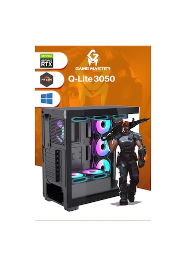 Game Master Qlite-3050 R5-5600 16 GB 512 GB M.2 SSD RTX3050 Free Dos Masaüstü Oyuncu Bilgisayarı