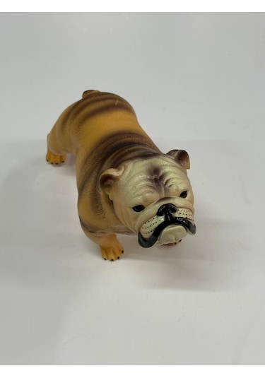 Plastik Oyuncak Büyük Boy Hayvan Bulldog Köpek 17 Cm