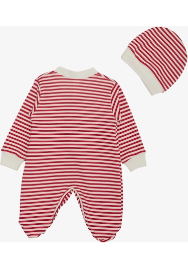 Breeze Kız Bebek Patikli Tulum Çizgili 0-6 Ay, Fuşya-Fuşya