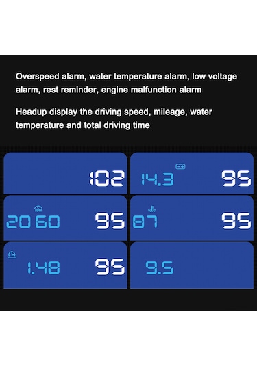 Geeksen Araç Hud Göstergesi: Hız, Kilometre Ve Su Sıcaklığı Görüntüleme