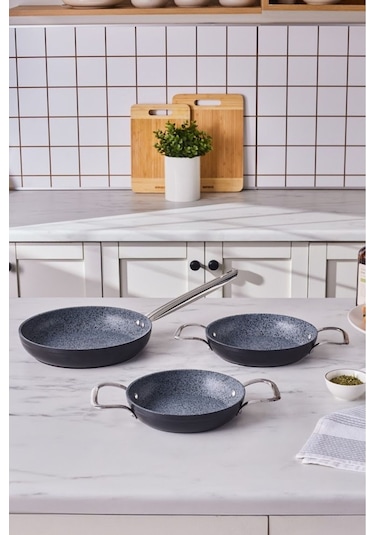 Karaca Biogranit Monet 3 Parça Tava Sahan Set Siyah