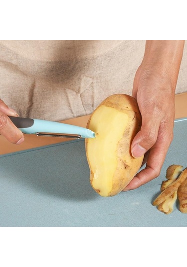 Mavi El Patates Soyucu Kaymaz Kolu Sebze Soyucu Sihirli Aracı Kavun Patates Meyve Kazıyıcı Mutfak Alet Aksesuarları Mavi