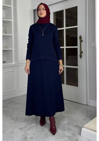 Kumsal Triko Takım Lacivert Çok Renkli