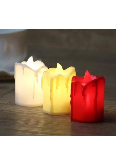 Kenpazar Plastik Alevsiz Mum 24 Adet Çok Renkli