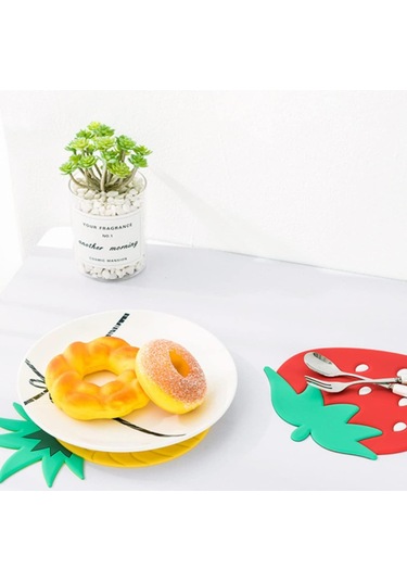 Mucit Home Çok Amaçlı Silikon Nihale Meyve Tasarımlı Isıya Dayanıklı Altlık 1 Adet Renkli