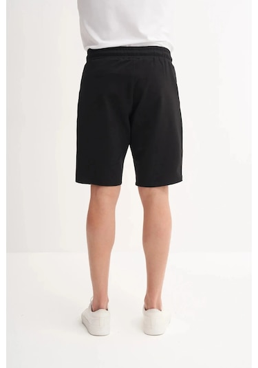 Cazador Slim Fit Dar Paça Likralı Örme Bermuda Şort 60820 Siyah