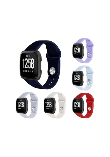 Fitbit Versa Için Spor Düz Renk Yumuşak Silikon Akıllı Saat Kord