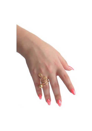 Labalaba Kadın Mat Altın Kaplama Tel Sarma Spiral Tasarım Yüzük Altın