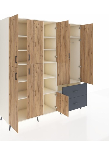 Kronos Dolap 12 Raflı 2 Çekmeceli Tek Askılı 220x59x243 Aytaşı-çam/antrasit Atlas Çam/antrasıt Kronos Dolap 12 Raflı 2 Çekmeceli Tek Askılı 220x59x243 Aytaşı-çam/antrasit Atlas Çam/antrasıt