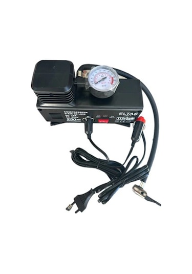 220 Volt-12 Volt 250 Psi Psi Kompresör Lastik Hava Şişirme Oto Pompası Fişli Çakmaklıklı 1