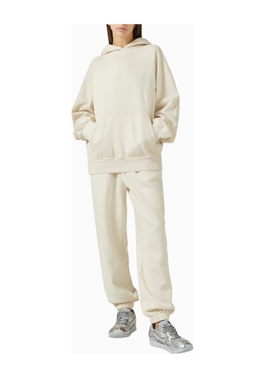 Represent Boyfriend Hoodie, Premium Brushed Fleece Kapüşonlu Sweatshirt Krem