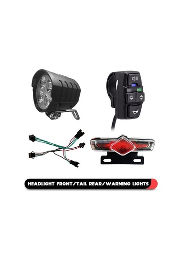 Ebitda Ebike Far Seti Lityum-iyon, Siyah, Bisiklet Işıkları Siyah