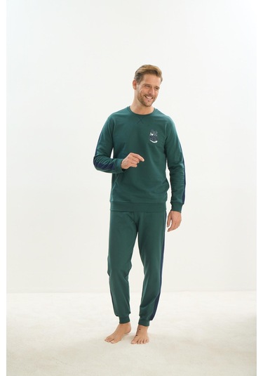 Erkek Uzun Kol Yeşil Eşofman Takım C7t1n5o9 001