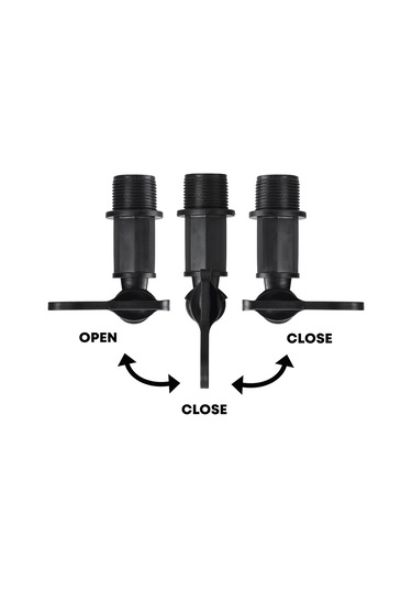 Xurunkeji 3/4in Su Butonu Musluğu Plastik Snap-fit Hortum Yağmur Fıçısı Su Butonu Bsp Dişli Yedek Su Musluğu Pirinç Somunlu Siyah